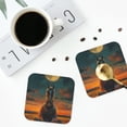 thumbnail image 4 of Naloa Sunset Prairie Meditating Horse Coasters for Set of 4 - PU Leather Coasters, Coasters for Table Cup Tea Coffee Beer, Decorative for Kitchen Homedecor (Round), 4 of 6