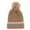 Light Brown, variant on CTM Ribbed Knit Stripe Winter Beanie Hat with Pom (Women)