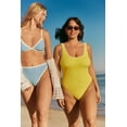 thumbnail image 6 of No Boundaries Women's Herringbone Crinkle One Piece Swimsuit, Sizes XXS-XXL, 6 of 7