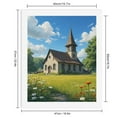 thumbnail image 2 of Paint By Numbers Kit for Adults Beginner - DIY Stone Chapel In Summer Meadow Canvas Painting Kits for Adults, Frameless Paint By Number for Adults for Home Wall Decor 16x20 Inch, 2 of 7