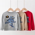 thumbnail image 5 of CYRBOKO Knit Sweaters for Boys, Crew Neck Long Sleeve Stretch Casual Kint Kids Gray Size 6-7 T, 5 of 9