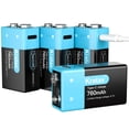 thumbnail image 1 of Batería de litio recargable Kratax USB de 9 V 6840 mWh, paquete de 4, 1 of 9