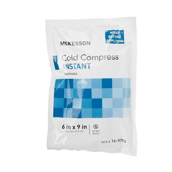 McKesson Cold Compress - Instant Ice Pack for Minor Injuries, 6 in x 9 in, 1 Count, 24 Packs, 24 Total