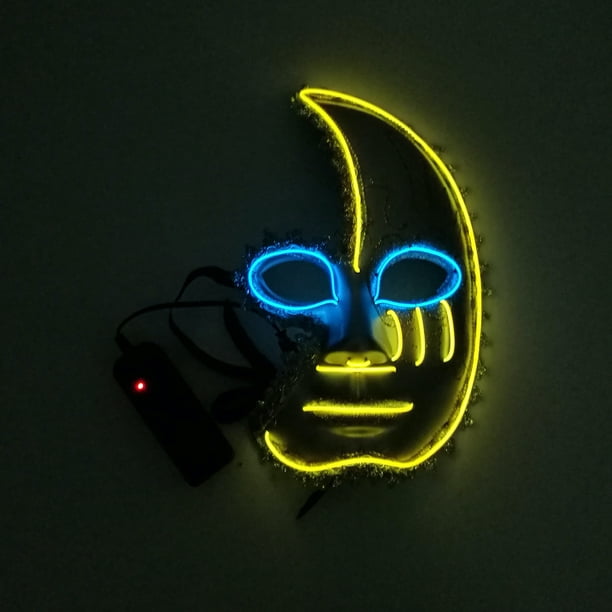 Máscara de cosplay El Cold Light Luminous Media Face Moon Painted M