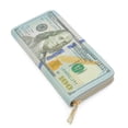 thumbnail image 2 of US Dollar USD $100 Currency Money Bill Print PU Leather Zip Around Wallet, 2 of 5