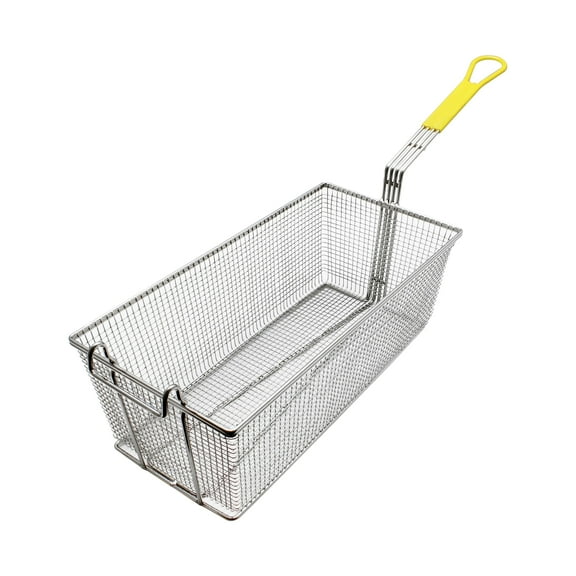 Excellante 17" x 8 1/4" x 6", fry basket, w/ yellow handle, comes in each