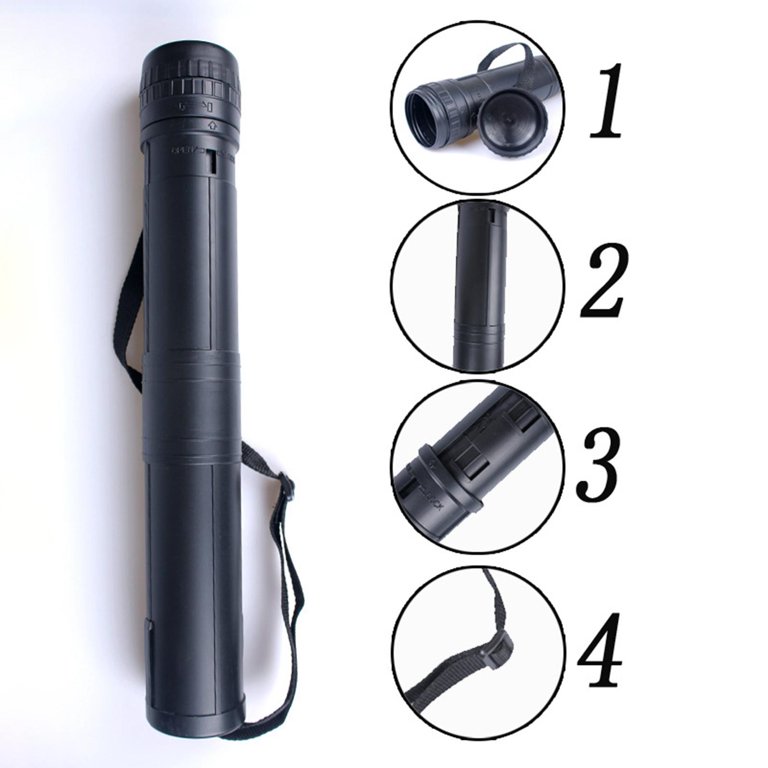 Poster Tube with Strap, Black Expandable Storage Tube, Holder, Container  for Pos