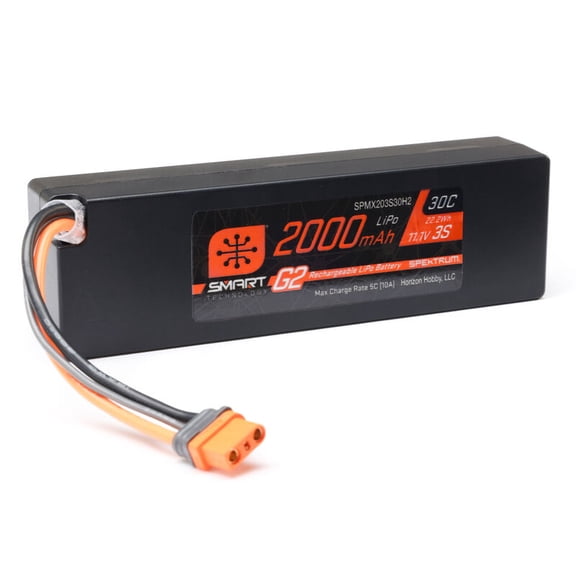 Spektrum SPMX203S30H2 11.1V 2000mAh 3S 30C Smart G2 LiPo Battery IC2