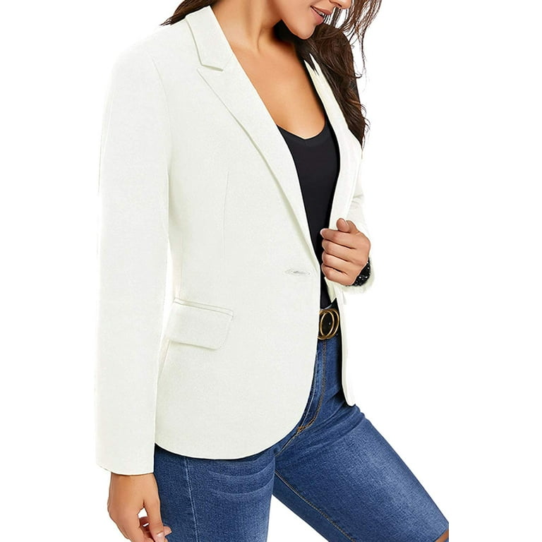 luvamia Blazer for Women 3/4 Sleeve Blazer Business Casual Suit Summer Jacket  Black Size L Fit Size 12 Size 14 