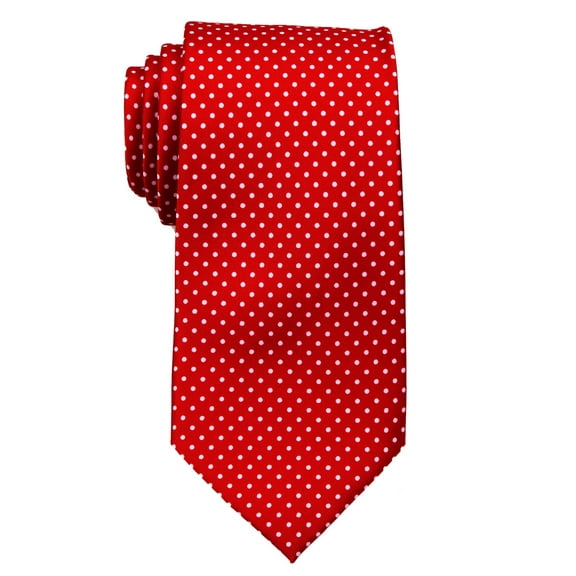 Mens Big and Tall XLPolka Dot Necktie - Red