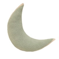 Moon Shaped Pillow Soft Stuffed Throw Pillows for Room Couch Reading Decor (Green)