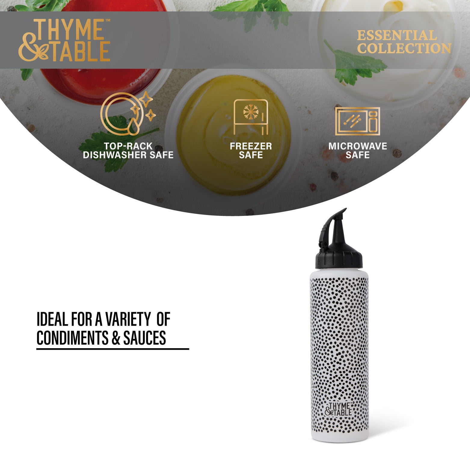 Thyme & Table 12 oz Squeeze Bottle with Drip Free Nozzle