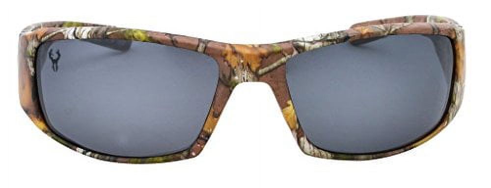 Hornz Brown Forest Camouflage Polarized Sunglasses for Men Full Frame Wide Arms & Free Matching Microfiber Pouch - Brown Camo Frame - Smoke Lens - image 3 of 4