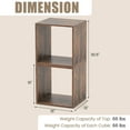 thumbnail image 3 of Costway 2 PCS Stackable Storage Cube Free-standing Storage Organizer Bookcase for Bedroom Brown, 3 of 10