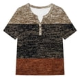 thumbnail image 3 of CONZONE Womens Summer T-Shirts Short Sleeve Buttons Shirts for Women Casual V Neck Graphic Lightweight Tee Tops, 3 of 3
