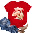 thumbnail image 2 of Icvfdpl T-Shirts pour Femmes, Nouveau Col Rond Décontracté, Imprimé Floral, Mode Quotidienne TTG, 2 of 4