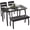 black, variant on Dining Table Set for 4, Wooden Kitchen Table with Upholstered Bench & 2 Cushion Chairs, Space-Saving Dinette Set for Studio, Kitchen, Dining Room, Apartment(43''x28''x30'')