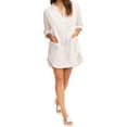 thumbnail image 3 of Seafolly Women's Standard Boyfriend Shirt Cover Up, Beach Basics White, Small, 3 of 5