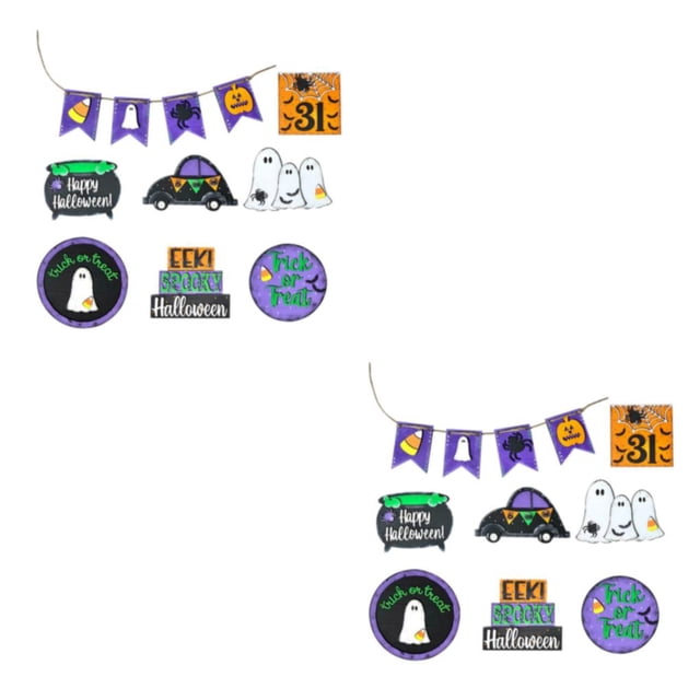 Toystoory Calabaza Adornos de gato Encantadora decoración de Halloween para un ambiente espeluznante o trato resistente y duradero púrpura púrpura 2Conjunto
