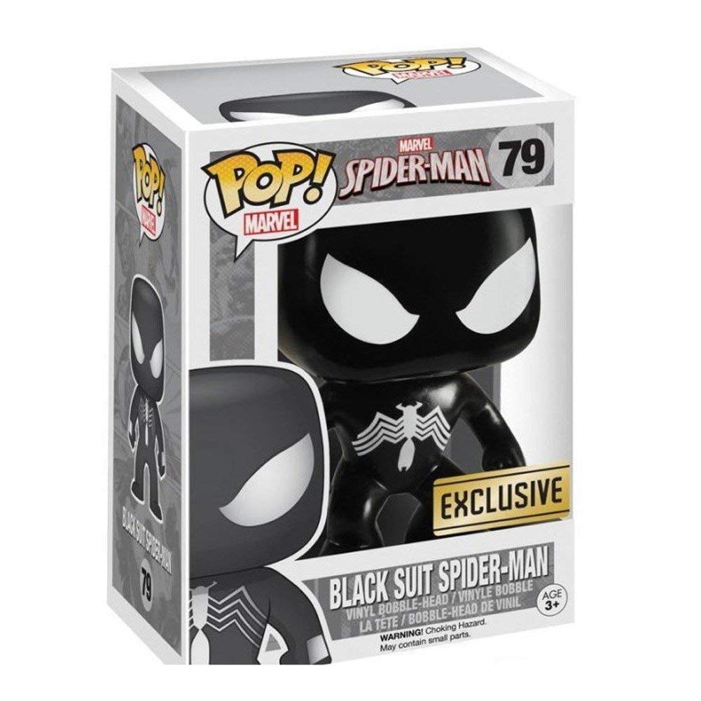 Funko Pop! Black Suit Spider-Man Marvel Comics Licensed Vinyl Figure ...