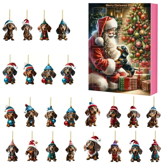 RUIG 2024 Christmas Advent Calendar, 24 Day Christmas Advent Calendar with Collectible Dolls, Christmas Advent Calendar 2024, Kids Birthday Gift for 12-18 Months Girls