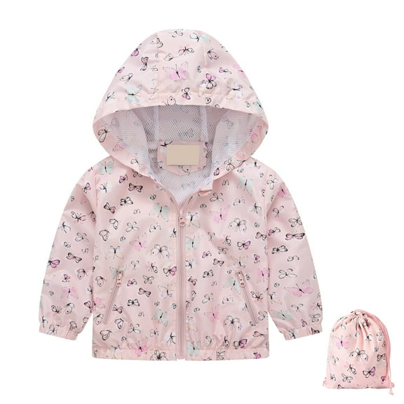 Staki Girls Holiday Jacket Toddler Jacket Hooded Coats for Girls Fall Outwear(4-5 Years,Pink)