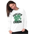 thumbnail image 4 of Shamrock Good Luck Charm St. Pattys Women Crewneck Sweatshirt Brisco Brands M, 4 of 6
