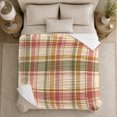 thumbnail image 5 of Autumn Plaid Sofa Farmhouse Living Room, Festive autumn celebration Scene, Warm Flannel Blanket for Ranch House and Living Room, Art Lovers autumn celebration Gift, Festive Home Decor, 5 of 9