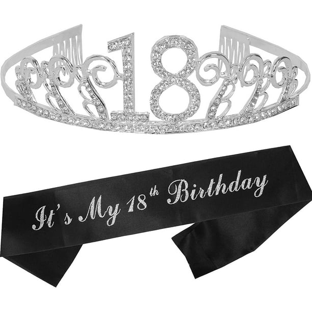 genetisch Elementair ga sightseeing 18th Birthday Gifts for Girl, 18th Birthday Tiara and Sash Silver, Happy  18th Birthday Party Supplies, 18 & Fabulous Glitter Satin Sash and Tiara  Birthday Crown for 18th Birthday Party Supply -