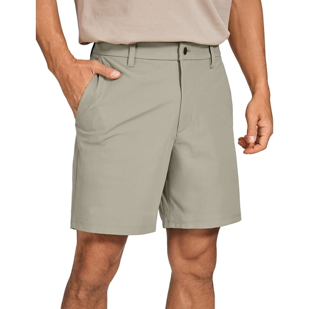 Shorts CRZ YOGA para Hombre Golf 7" Stretch Livianos Color Caqui