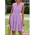 thumbnail image 2 of PRETTYGARDEN Women's Summer Dresses Sleeveless V Neck Eyelet Hollow Out Swing A Line Beach Vacation Sun Dress, 2 of 9