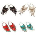thumbnail image 2 of Grandest Birch Lady Boho Long Tassels Dangle Hook Earrings Socialite Eardrop Jewelry Alloy Black, 2 of 5