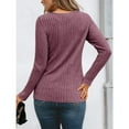 thumbnail image 4 of SWSMCLT Women's Long Sleeve T Shirt Spring Vacation Stretch Casual Home Fall Date Night Tee Loose Top Soft Purple X-Large, 4 of 4