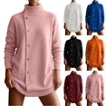 thumbnail image 2 of cocolona Long Sweaters for Women Casual Mock Neck Side Button Fall Winter Knit Tops Long Sleeve Tunic Fashion Outfits, 2 of 7
