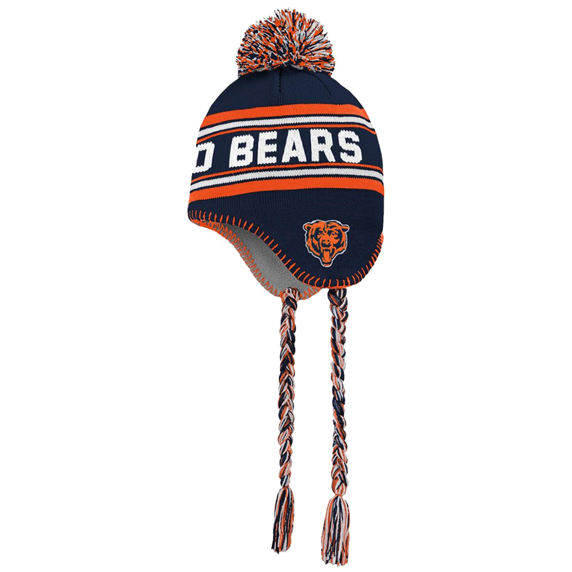 Chicago Bears Preschool Jacquard Tassel Knit Hat with Pom Navy/Orange