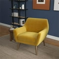 thumbnail image 4 of Camille Mid-Century Modern Tight Back Velvet Upholstered Armchair in Gold, 4 of 6