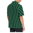 thumbnail image 3 of joogoo Men's Hawaiian Shirt Green and Black Stripes Short Sleeve Casual Button Down Shirts S, 3 of 6