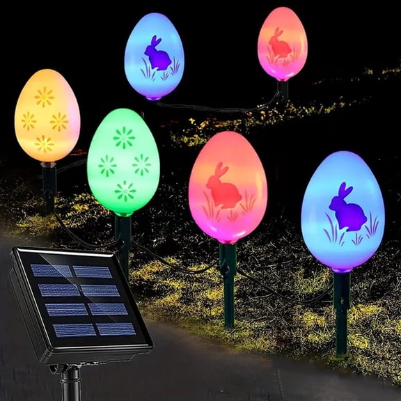 Hometravel Solar Easter LED String Lights, Egg Design Solar Powered Fairy Lights, Decorative Border Lights for Garden, Patio, Spring Festival Display