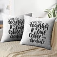 thumbnail image 3 of LALILO Throw Pillow Covers Lettering Go Together Like Coffee And Cushion Cover 18" x 18", 2 Pack, 3 of 6