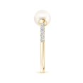 thumbnail image 3 of Angara Two Stone Freshwater Cultured Pearl Open Stackable Ring in 14K Yellow Gold for Women (Ring Size = 4.5), 3 of 9