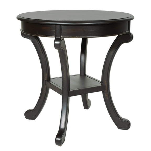 OSP Home Furnishings Vermont Accent Table in Antique Black Finish