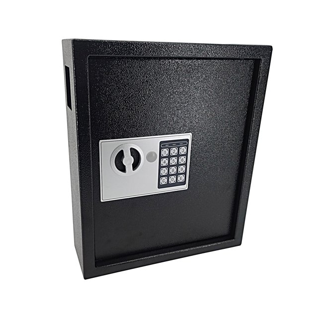 Armoire à 40 Clés avec Serrure Numérique, 40 Étiquettes - Coffre-Fort Électronique - Boîte de Rangement Sans Clés avec Code Pin - Serrure en Acier Sécurisée - Revêtement en Poudre Résistant aux Rayures - Ancre Murale - Noir