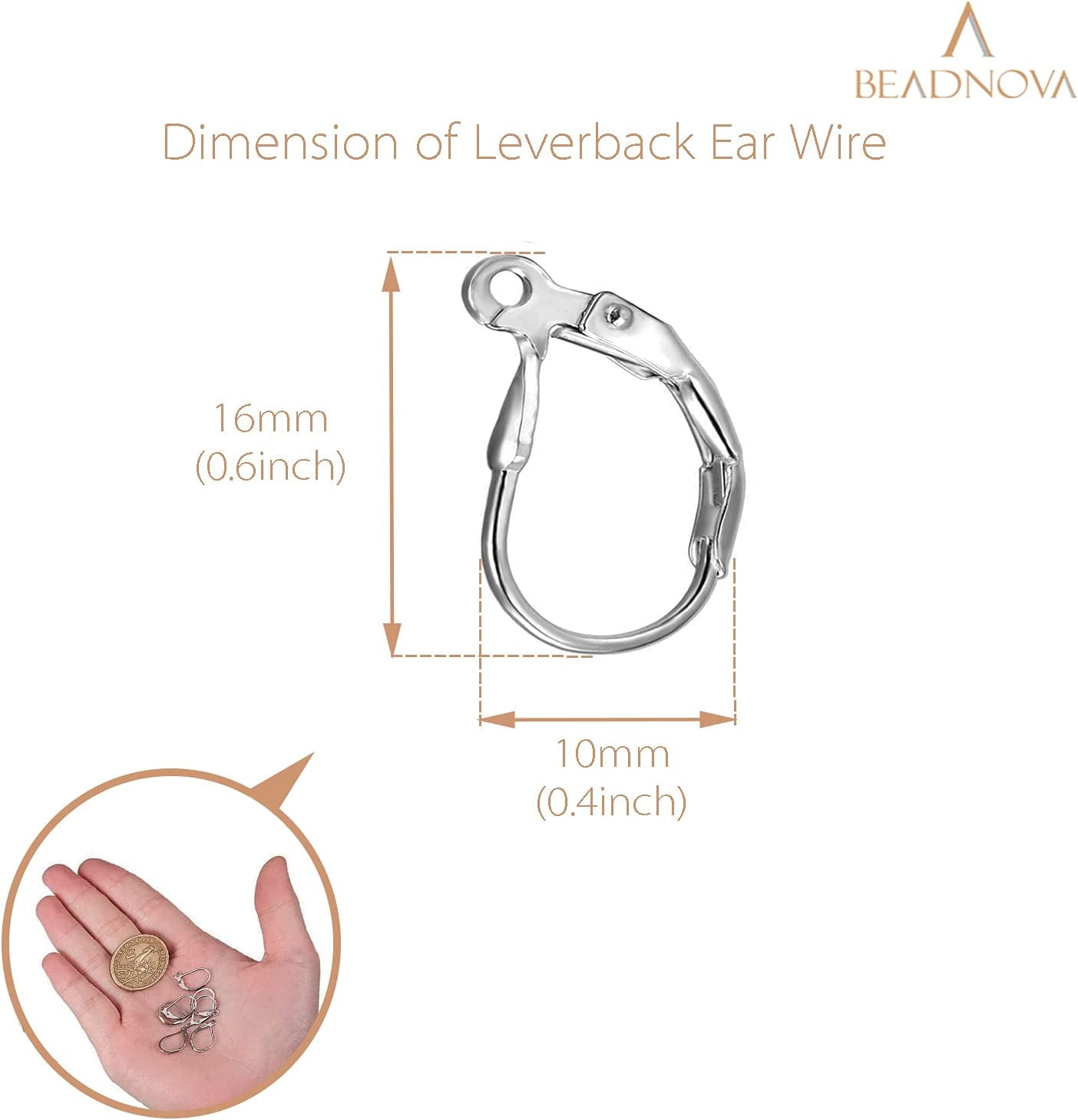 Stainless Steel Leverback Earring Hooks 100pcs French Ear Wire Lever Back Earwire for Jewelry Making Crafting