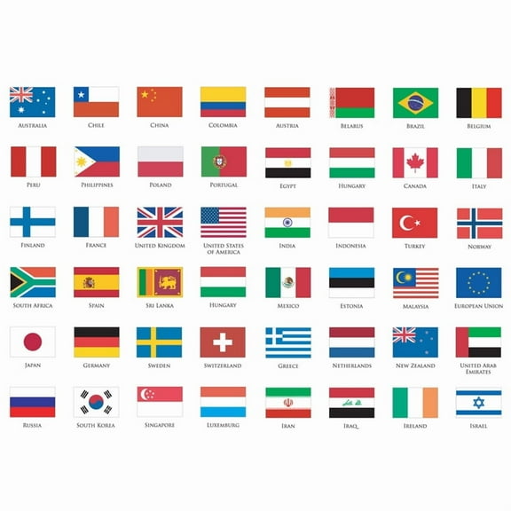 World National Flag Kawaii Aesthetic Pastel Art Agenda Journal Planner Stationery Stickers