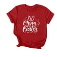 thumbnail image 2 of successthop Bunny Shirts for Women Happy Easter Casual Short Sleeve Holiday T Shirts Crewneck Top Spring Beach Clothes M, 2 of 3