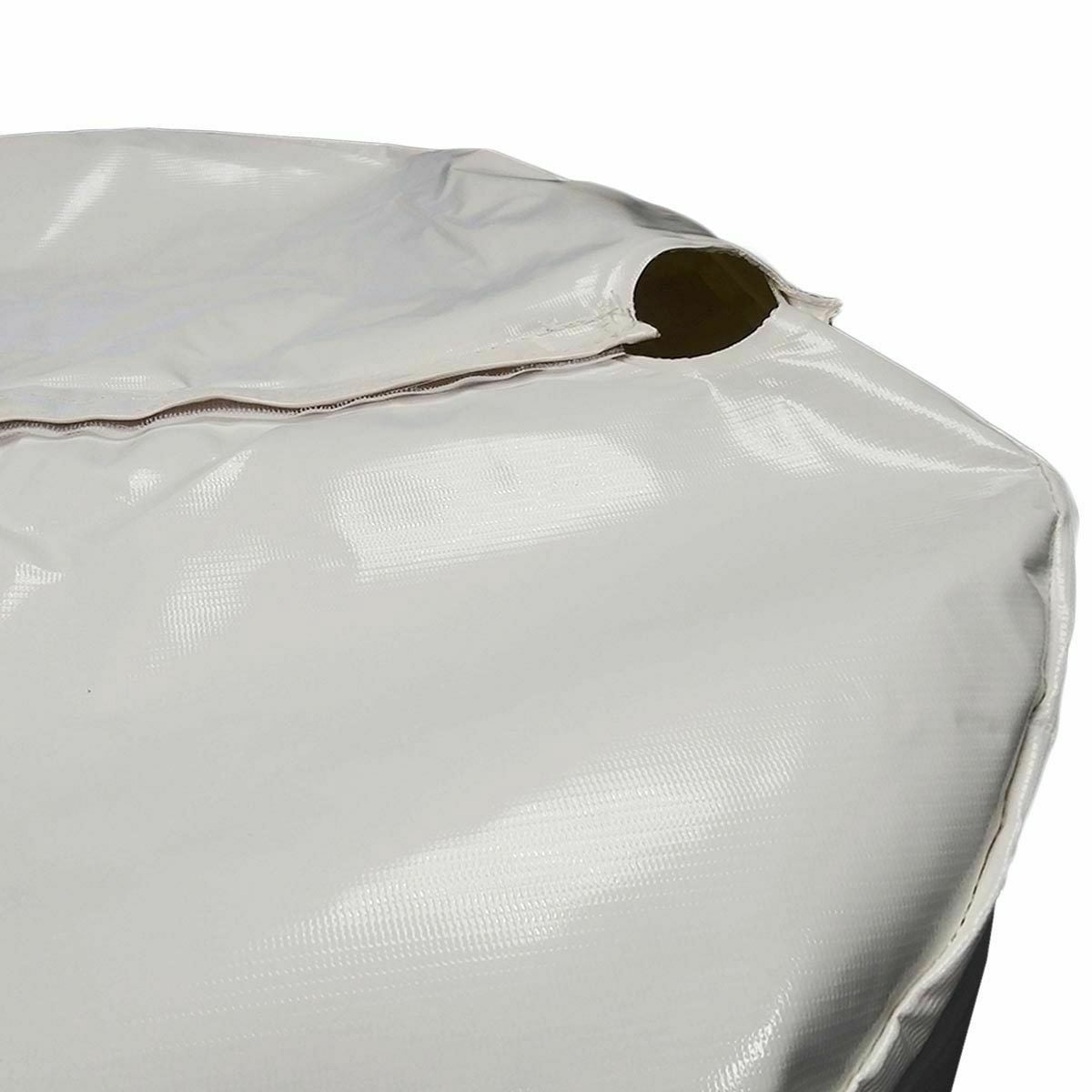 Moose Supply 55 Gallon Barrel Cover, White Vinyl Rain Water Drum Protector