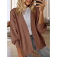 thumbnail image 4 of Women'S Fall Fashion: Front-Open Long-Sleeved Knitted Cardigan Sweater Coffee S, 4 of 6
