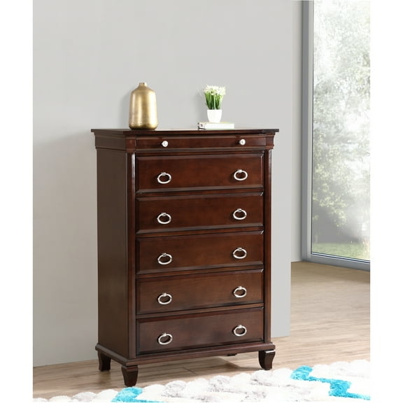 Glory Furniture Triton 6 Drawer Chest in Cappuccino