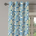 thumbnail image 2 of Ambesonne Yellow and Blue Grommet Curtain, Mosaic Azulejo, 50" x 84", Violet Blue Mustard, 2 of 6