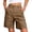 *2-Brown, variant on Women's High Waisted Cargo Bermuda Shorts,Strechy Button Closure Bottoms For Women,Ladies Office Casual Summer Shorts with Pockets,Khaki,S-2XL